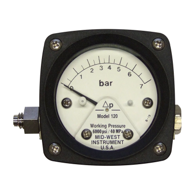 Diaphragm Type 3/2/3% Full Scale Accuracy Mid-West 142-AA-00-OO-20H Differential Pressure Gauge with Aluminum Body and 316 Stainless Steel Internals 2-1/2 Dial 0-20 IN H2O Range 1/4 FNPT Back Connection 3000 psig SWP 