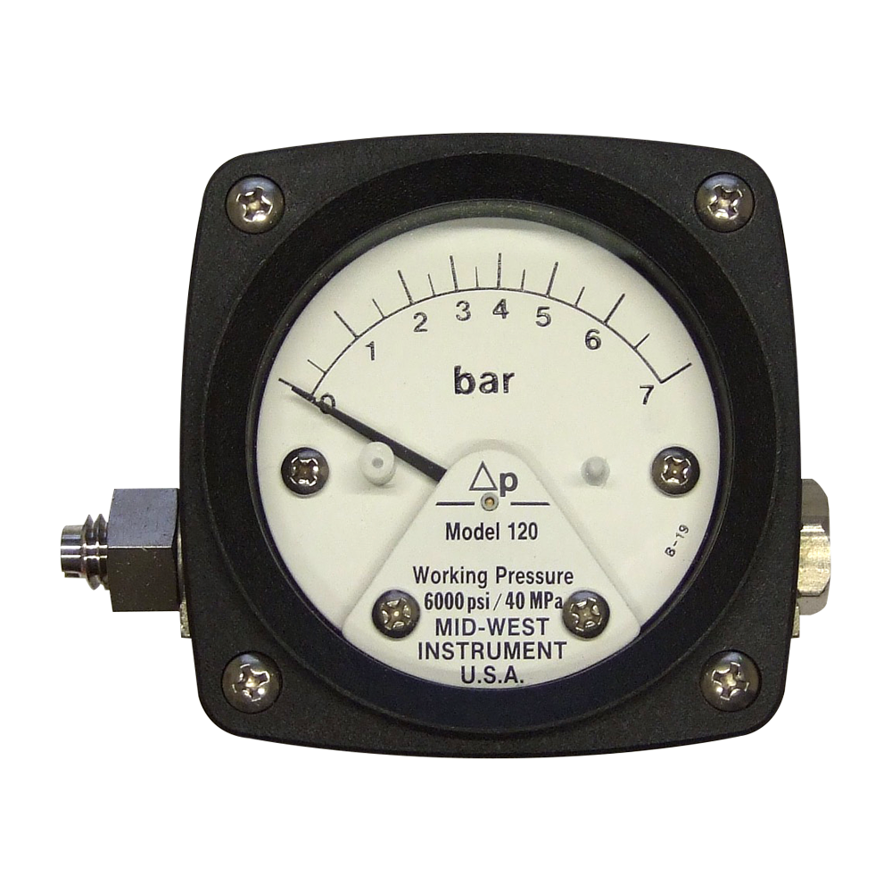 1/4 FNPT Back Connection 0-100 psid Range Mid-West 140-SA-00-OO-100P Differential Pressure Gauge with 316 Stainless Steel Body and 316 Stainless Steel Internals 2-1/2 Dial Diaphragm Type 3000 psig SWP 3/2/3% Full Scale Accuracy 